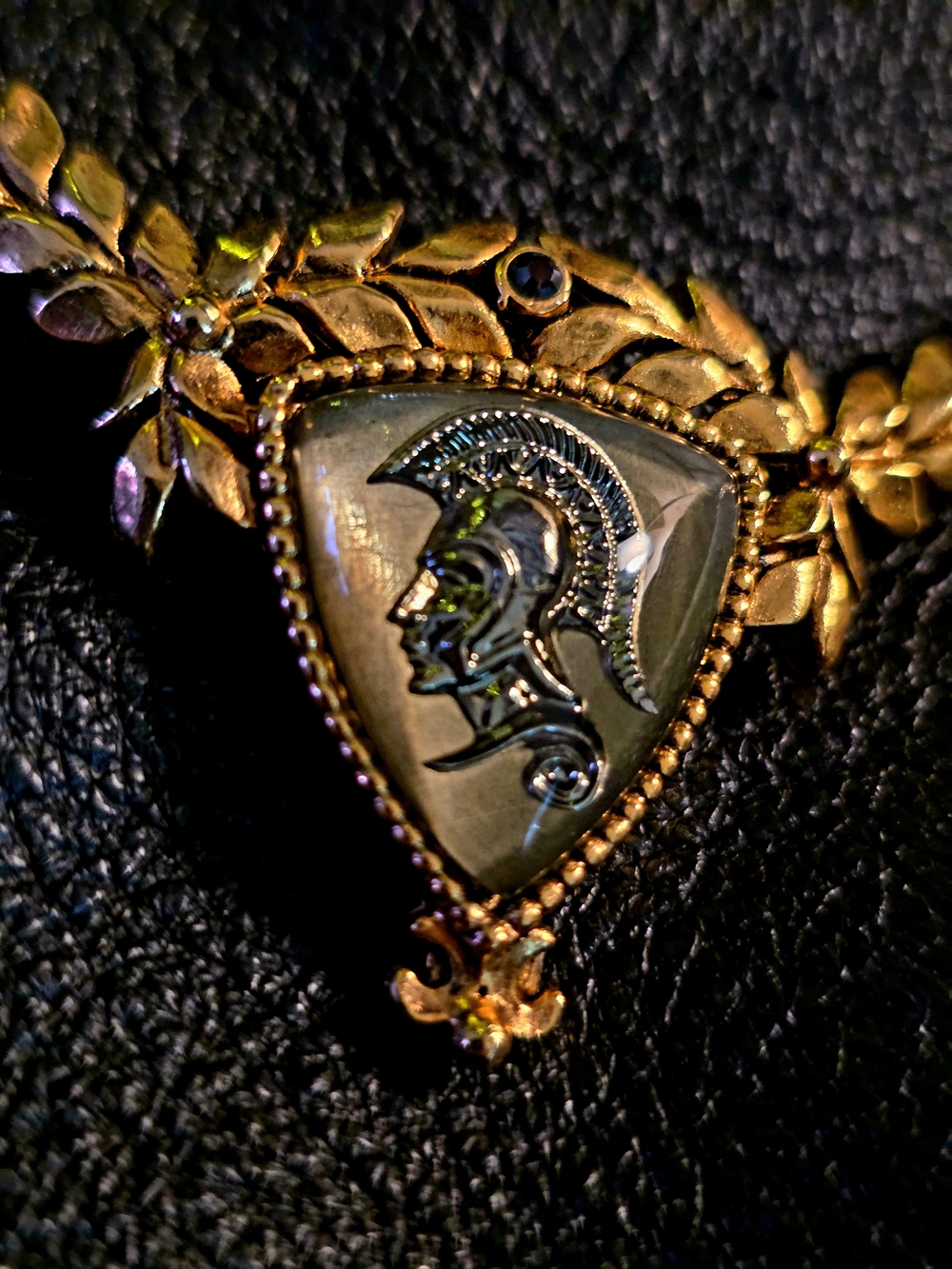 Gold-Tone Trojan Helmet Pendant Necklace - Women's Jewelry